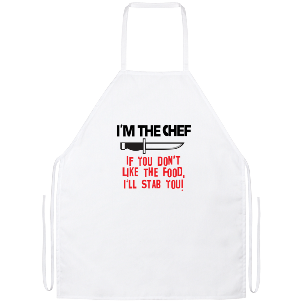 Funny White Apron I'm the Boss Novelty Kitchen Aprons 