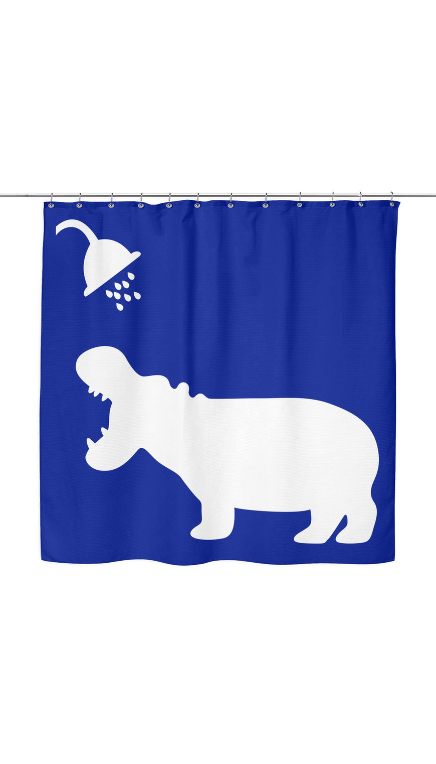 Funny Hippo Shadow Shower Curtain