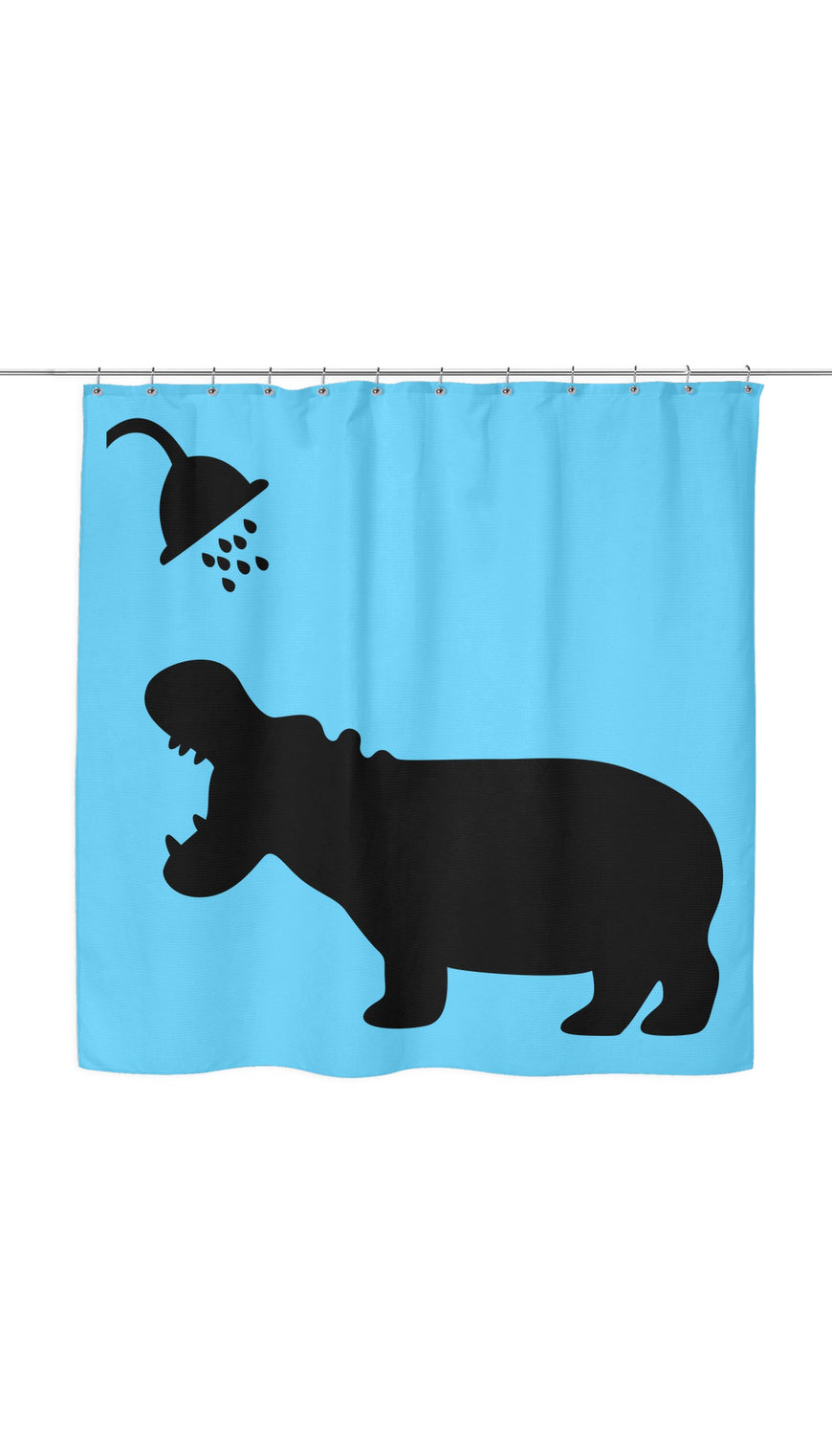 Funny Hippo Shadow Shower Curtain